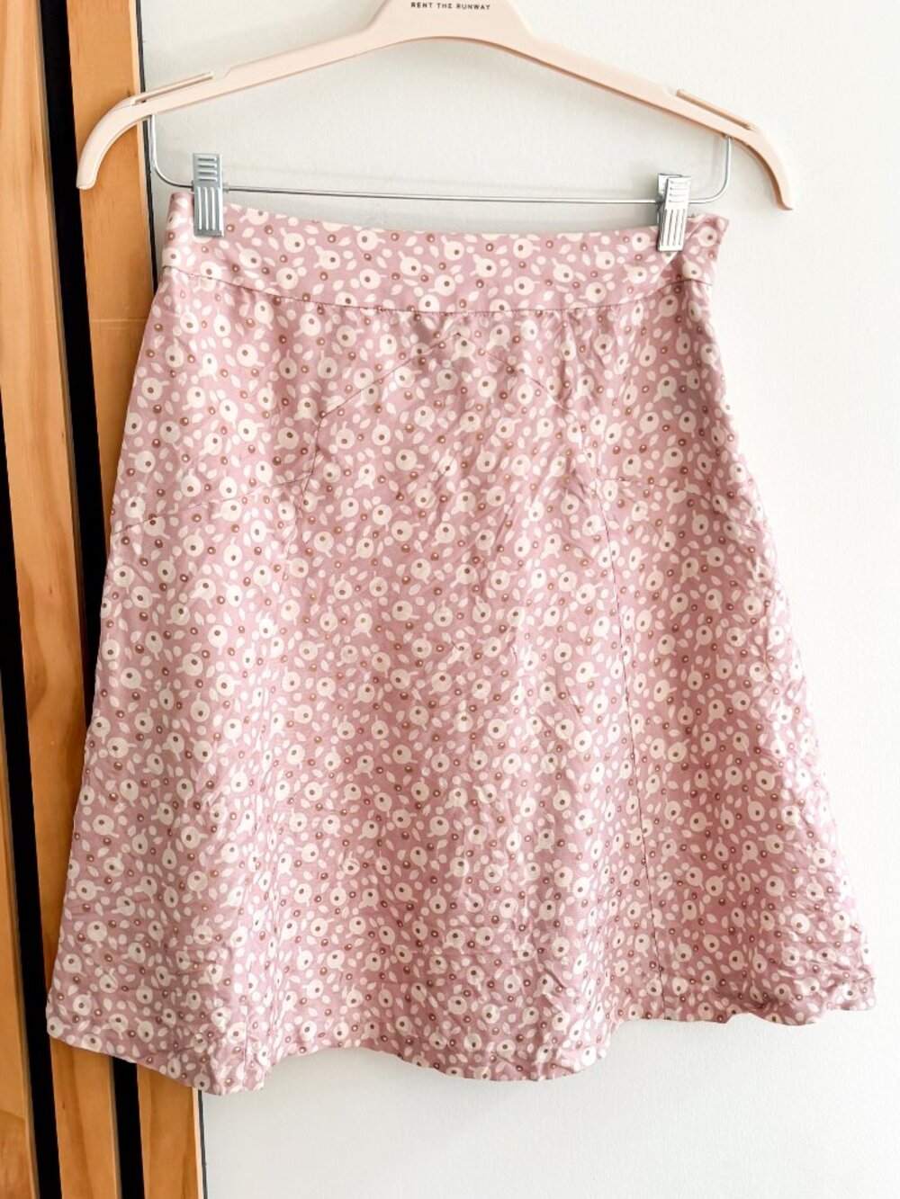 Marc Jacobs 100% Silk Pink Floral A-Line Skirt Y2K Romantic (8)